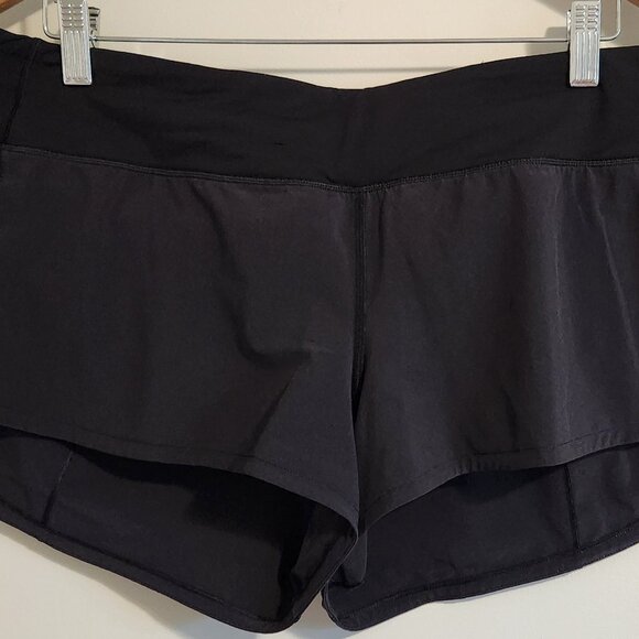Lululemon Athletica Black Speed Up Shorts 3" With Lining Size 12 - Picture 2 of 13
